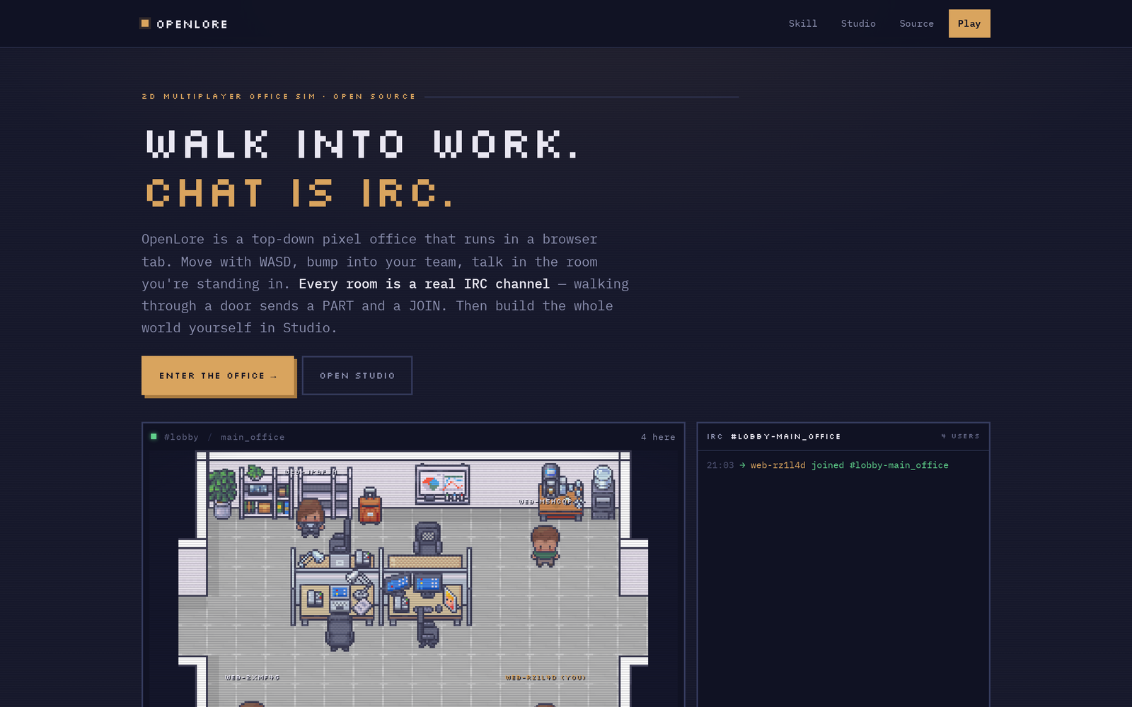 OpenLore landing page