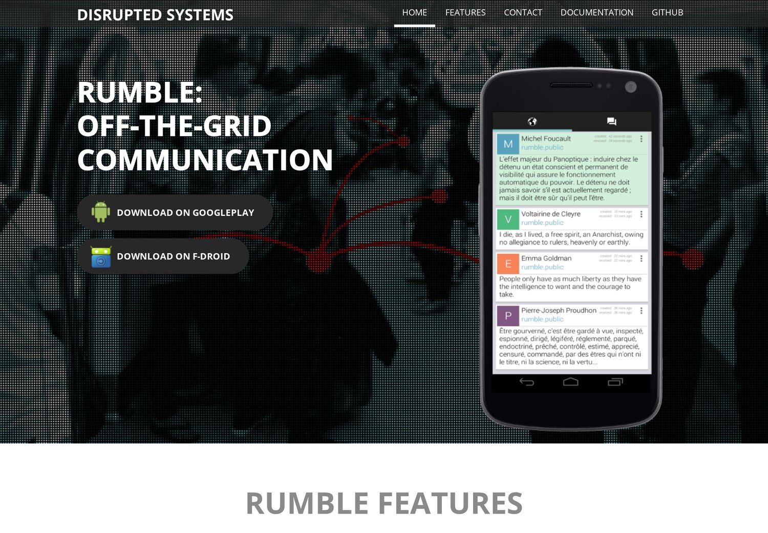 The Disrupted Systems site in 2018